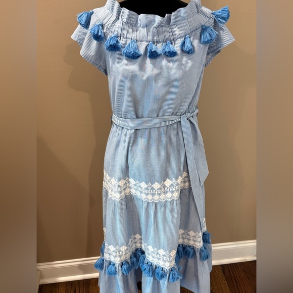 Women’s TULAROSA Lana midi Dress in Getty Stripe- Size XL - Picture 3 of 11